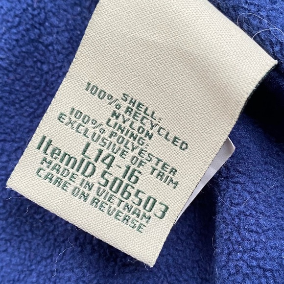 L.L. Bean Kids' Trail Model Rain Jacket Lined Colorblock Red Navy Size Large - Picture 9 of 13